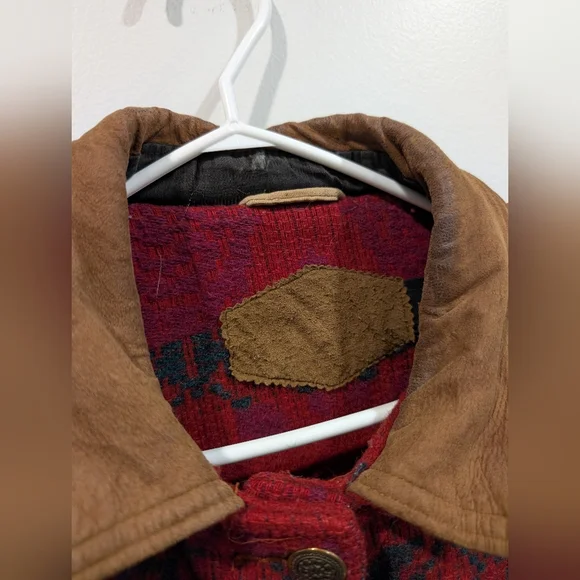Vintage Southwestern Wool Jacket Suede Leather Trim Made in USA Women’s L - Picture 6 of 11